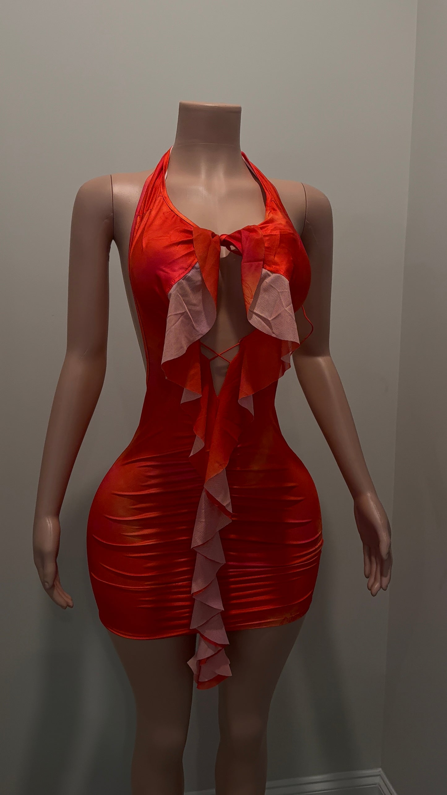 Orange Ruffled Dress
