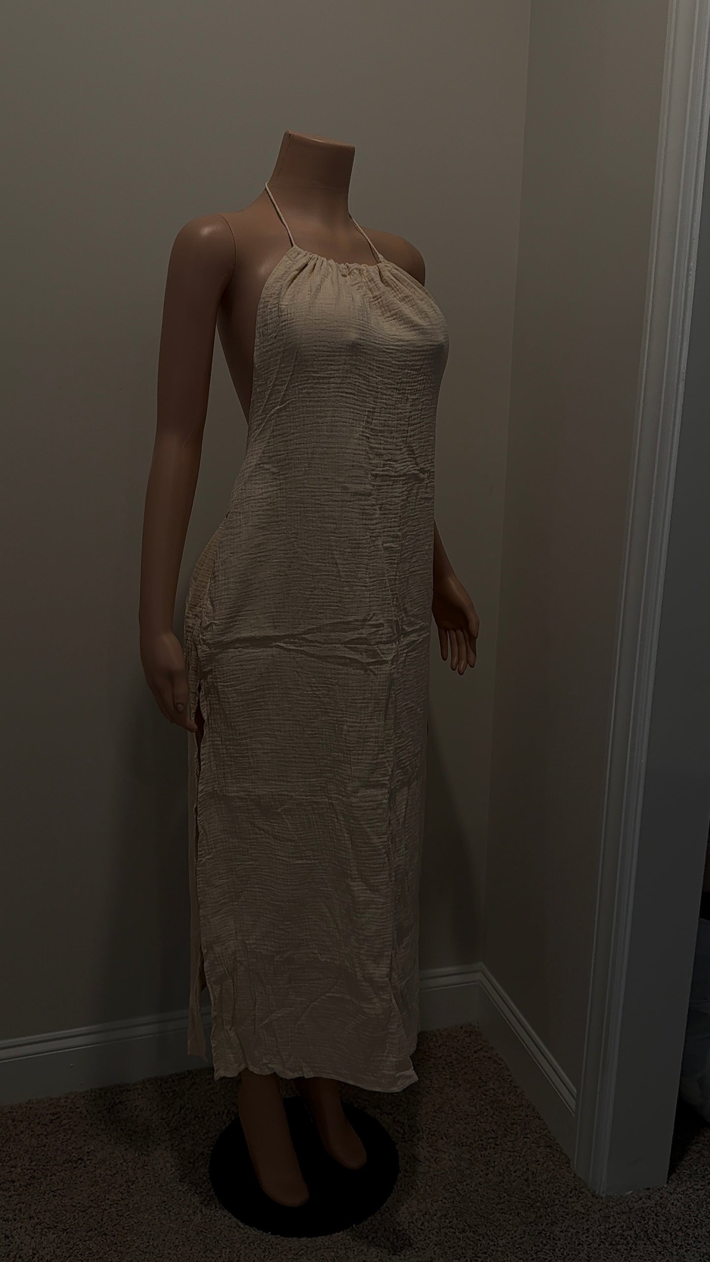 Nude Backless Vacay Dress