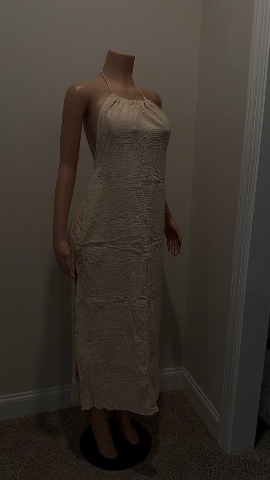 Nude Backless Vacay Dress