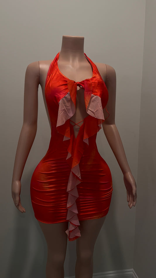 Orange Ruffled Dress